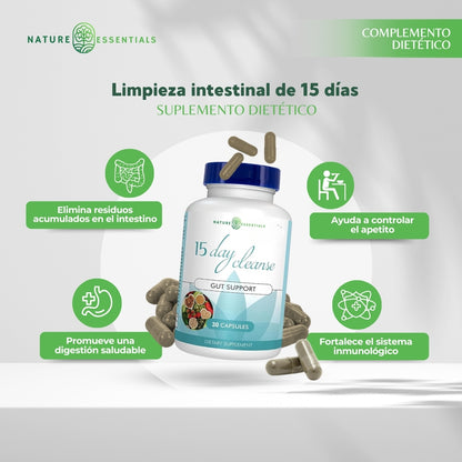 LIMPIEZA INTESTINAL DE 15 DÍAS: Suplemento Dietético